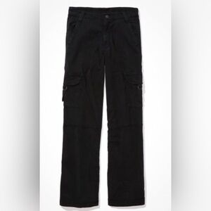 American Eagle Stretch Super High-Waisted Cargo Baggy Wide-Leg Pants- Size 12